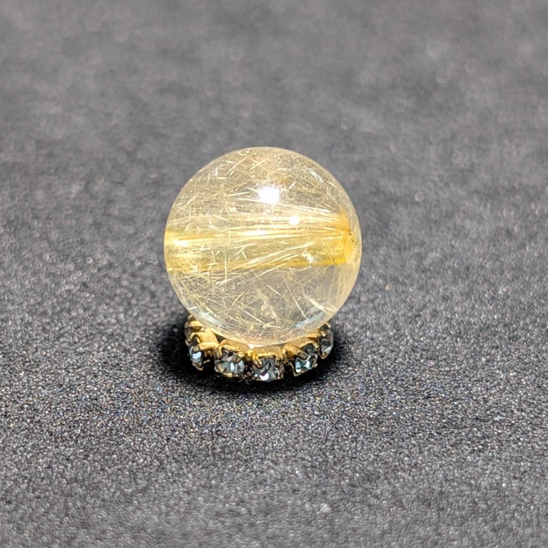一点物【優しい金糸が美しい】 ゴールドルチル 粒売り 10ミリ 水晶のお守り