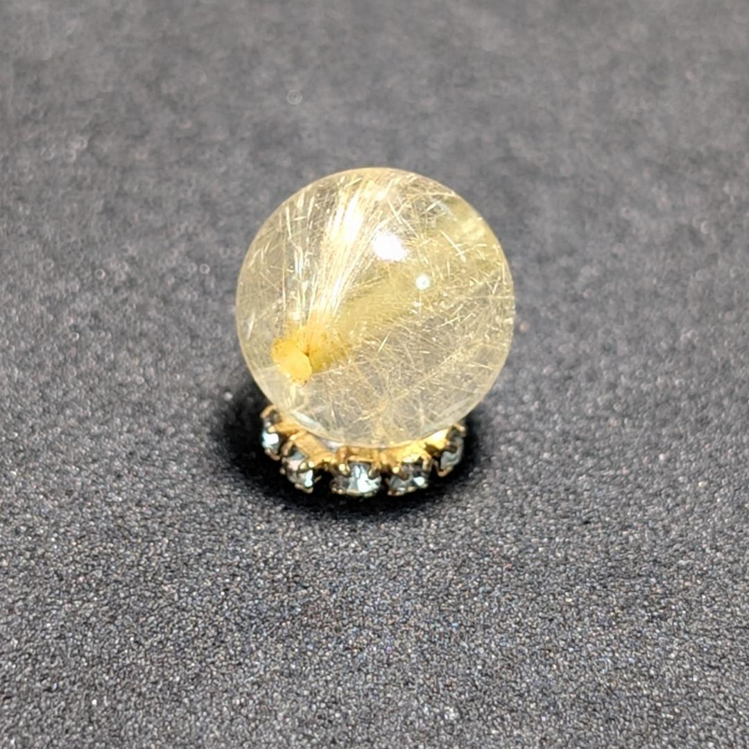 一点物【優しい金糸が美しい】 ゴールドルチル 粒売り 10ミリ 水晶のお守り