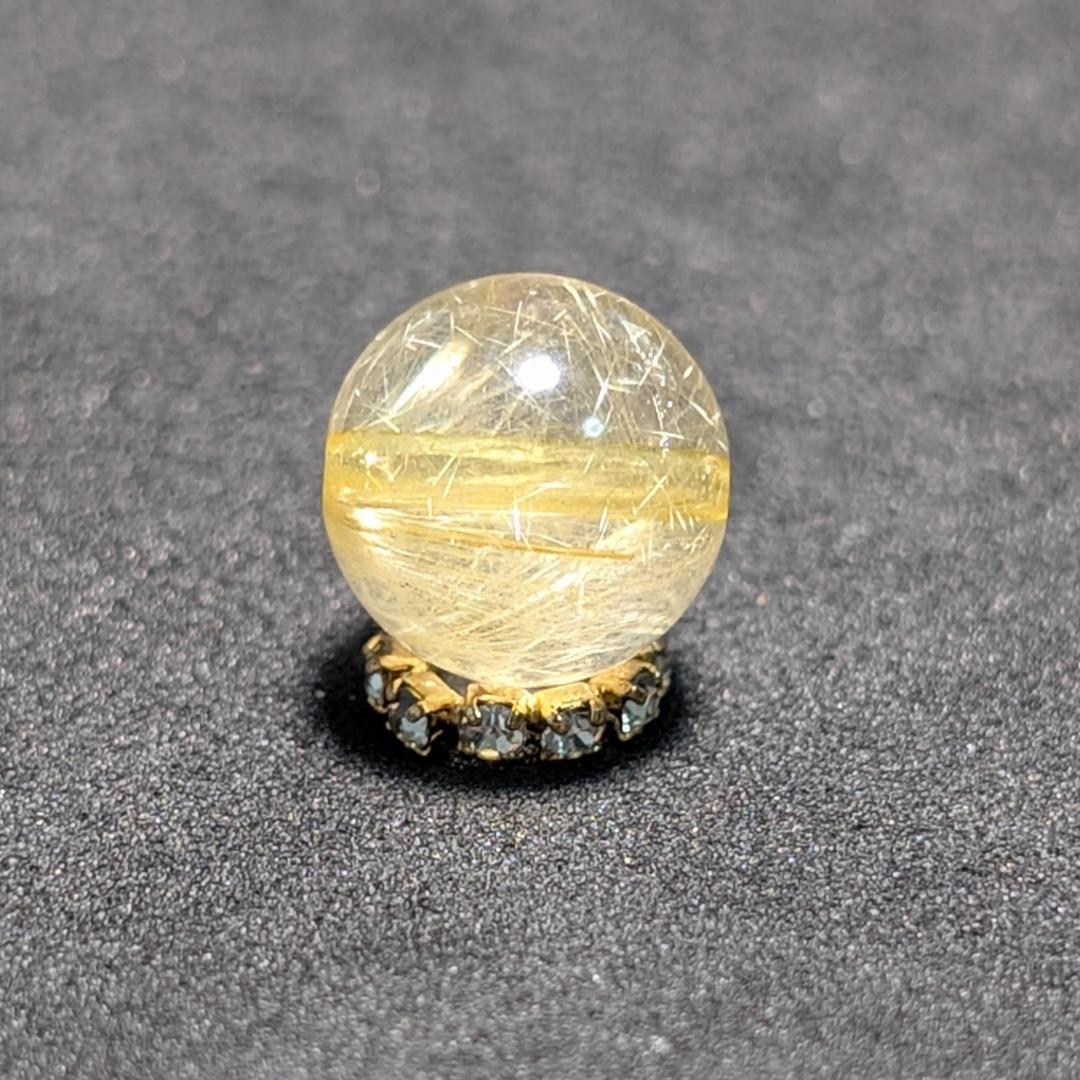 一点物【優しい金糸が美しい】 ゴールドルチル 粒売り 10ミリ 水晶のお守り