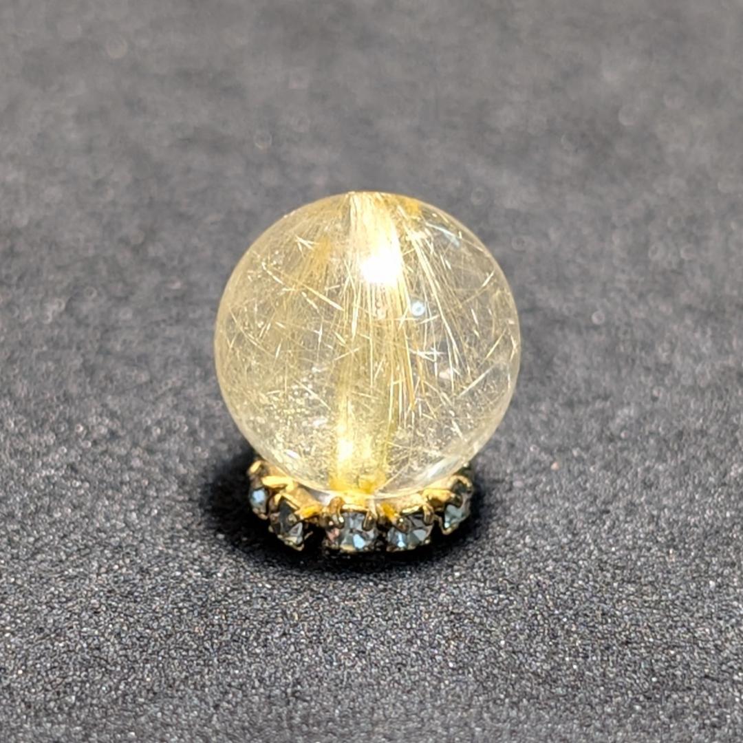 一点物【優しい金糸が美しい】 ゴールドルチル 粒売り 10ミリ 水晶のお守り