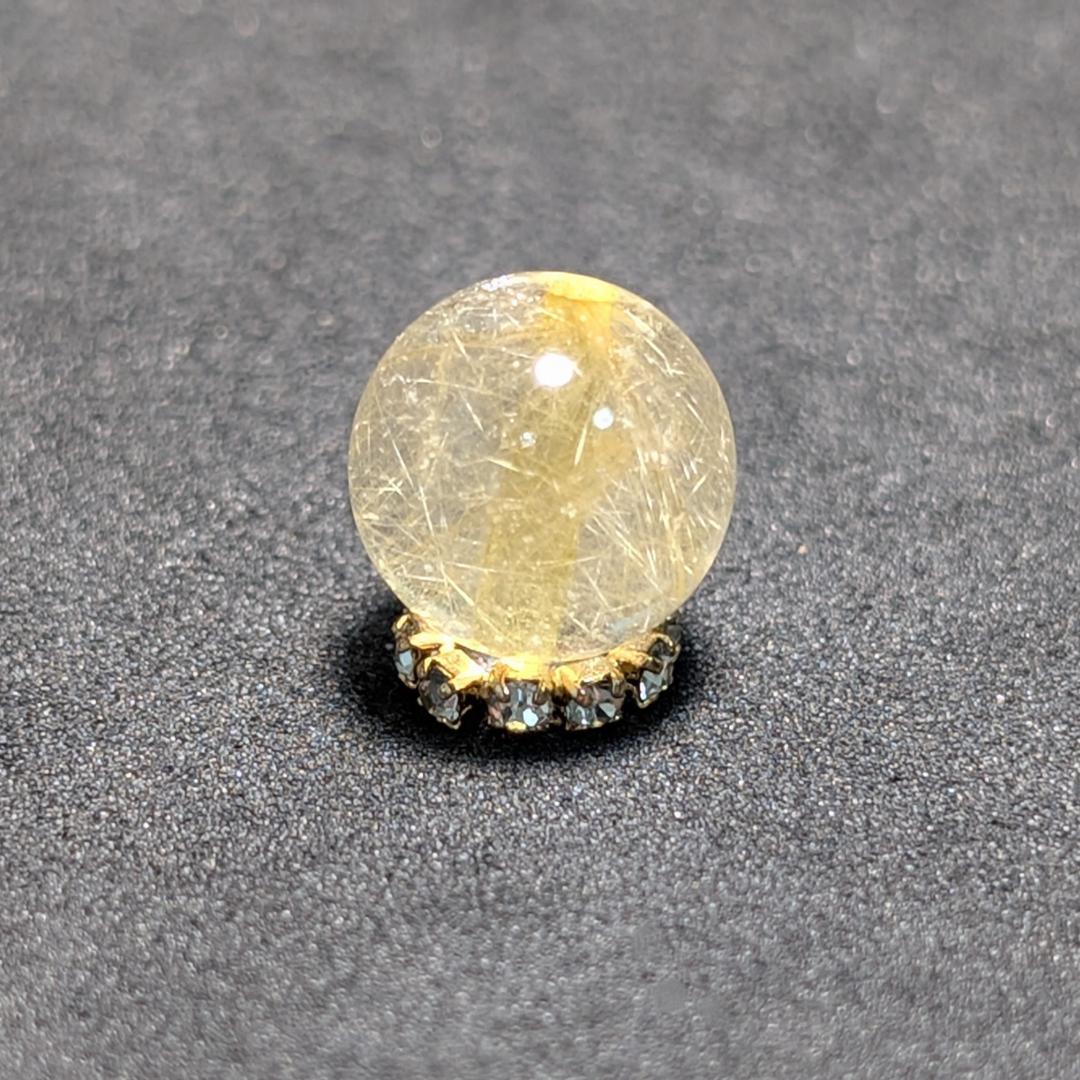 一点物【優しい金糸が美しい】 ゴールドルチル 粒売り 10ミリ 水晶のお守り