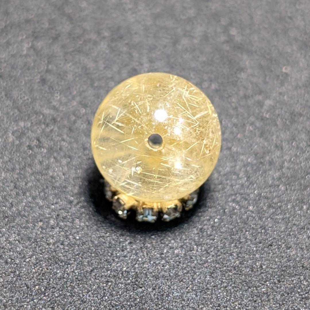 一点物【優しい金糸が美しい】 ゴールドルチル 粒売り 10ミリ 水晶のお守り