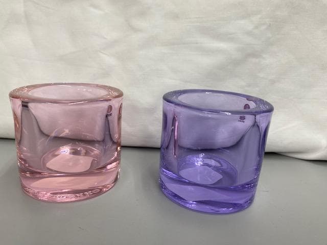 未使用　イッタラ　キビ　キャンドルホルダー　ラベンダー＆ペールピンク　2個