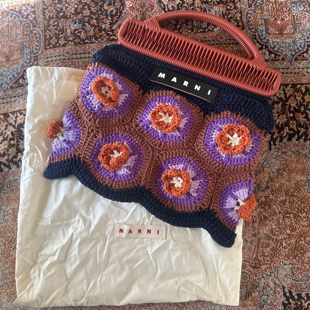 MARNI マルニ クロシェ編み フラワーモチーフ ハンドバッグ