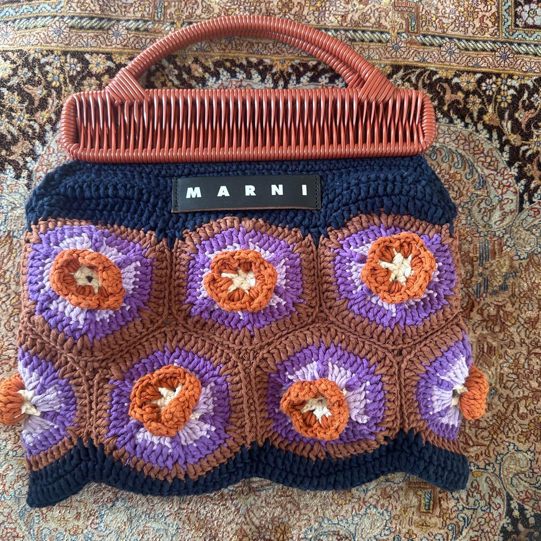 MARNI マルニ クロシェ編み フラワーモチーフ ハンドバッグ