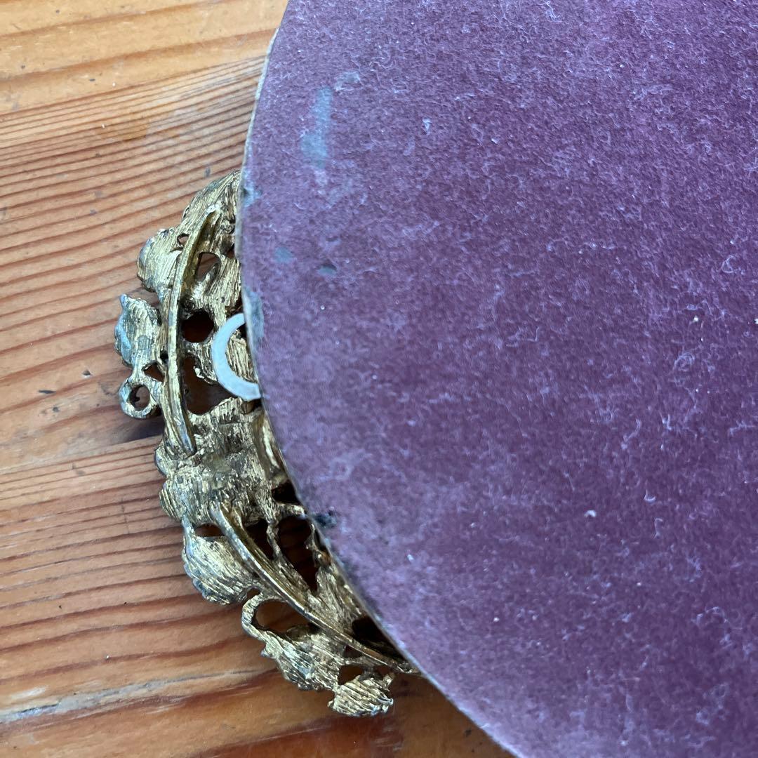 アメリカ　ヴィンテージ　薔薇装飾ミラー