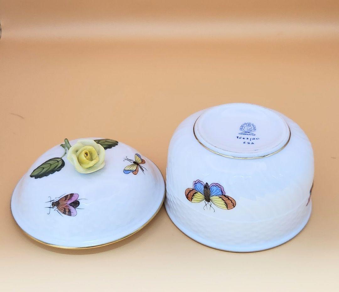 ヘレンド【未使用美品】《ロスチャイルドバード》摘み薔薇〘ボンボニエール小物入れ〙