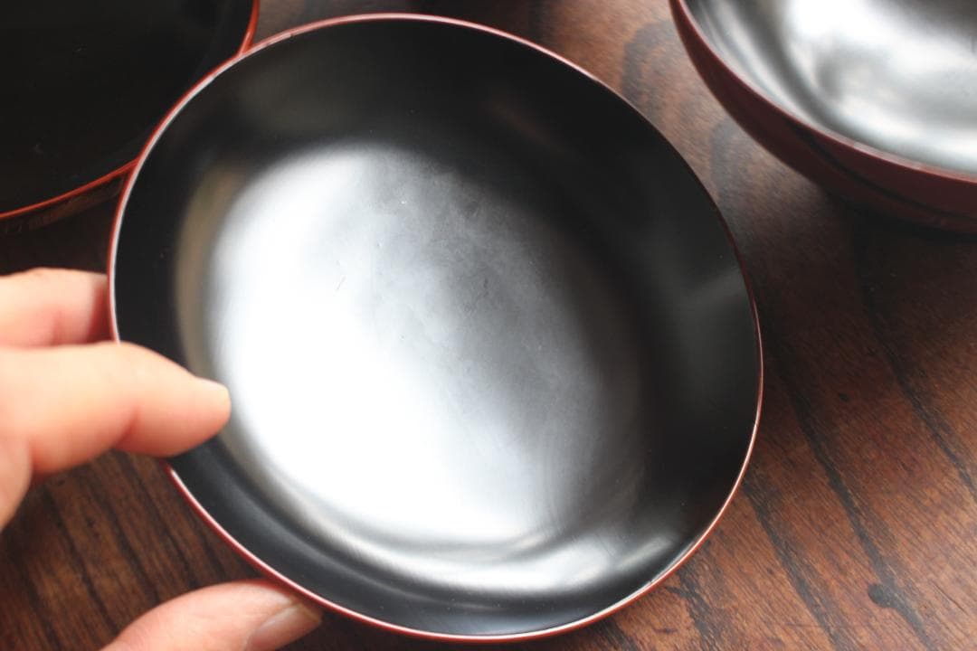 キズ有！上質朱漆に極上牡丹沈金の映えるお椀2点（検輪島塗沈金椀