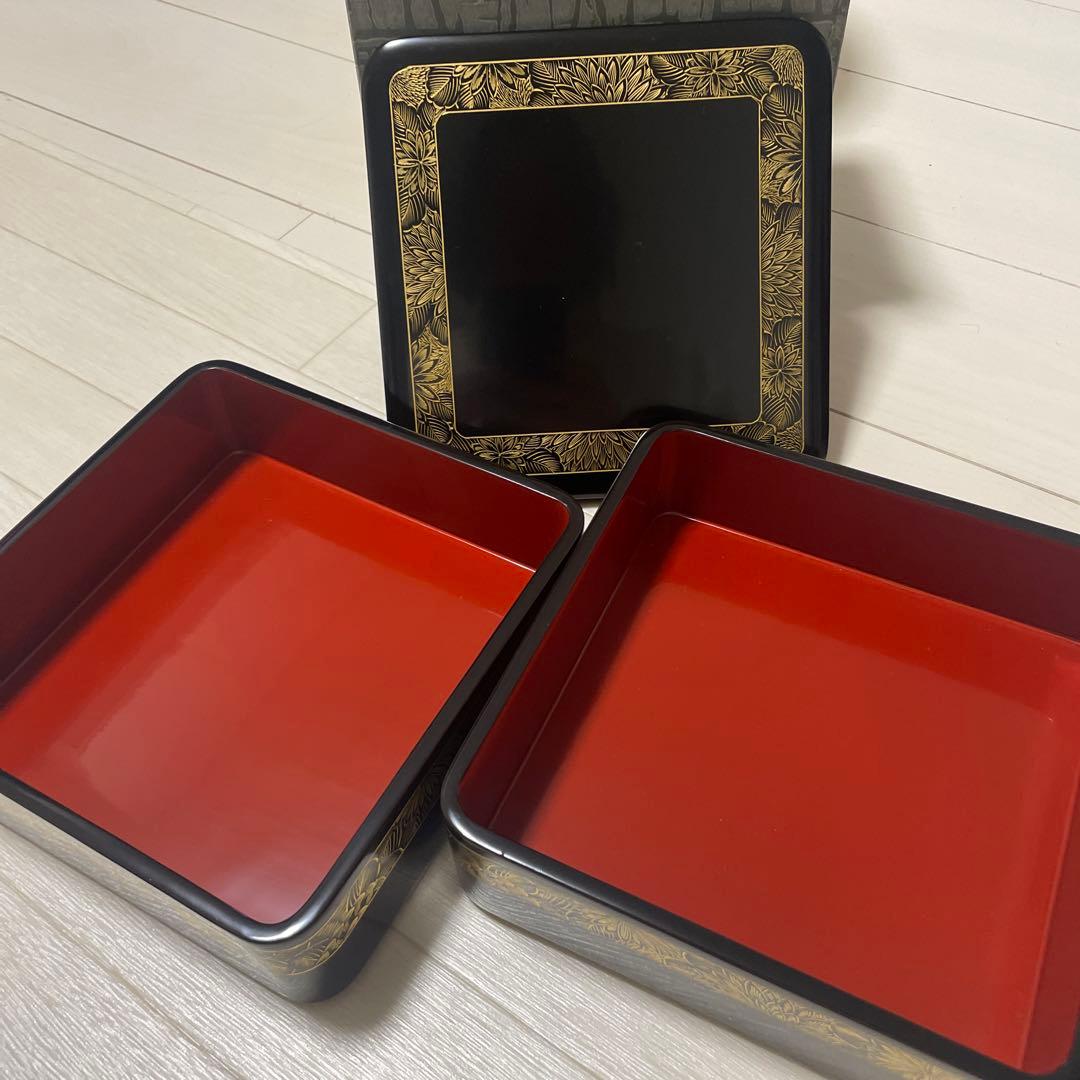 輪島塗　お重箱　　2段　運動会　 おせち　お正月