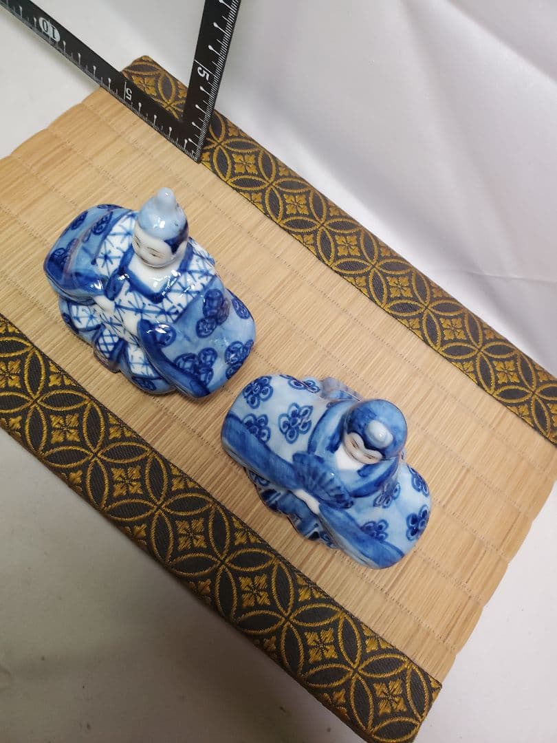 保管品 レトロ お雛様 九谷 菊仙 染付 高さ約9㎝ 収集品 ⑩ - メルカリ