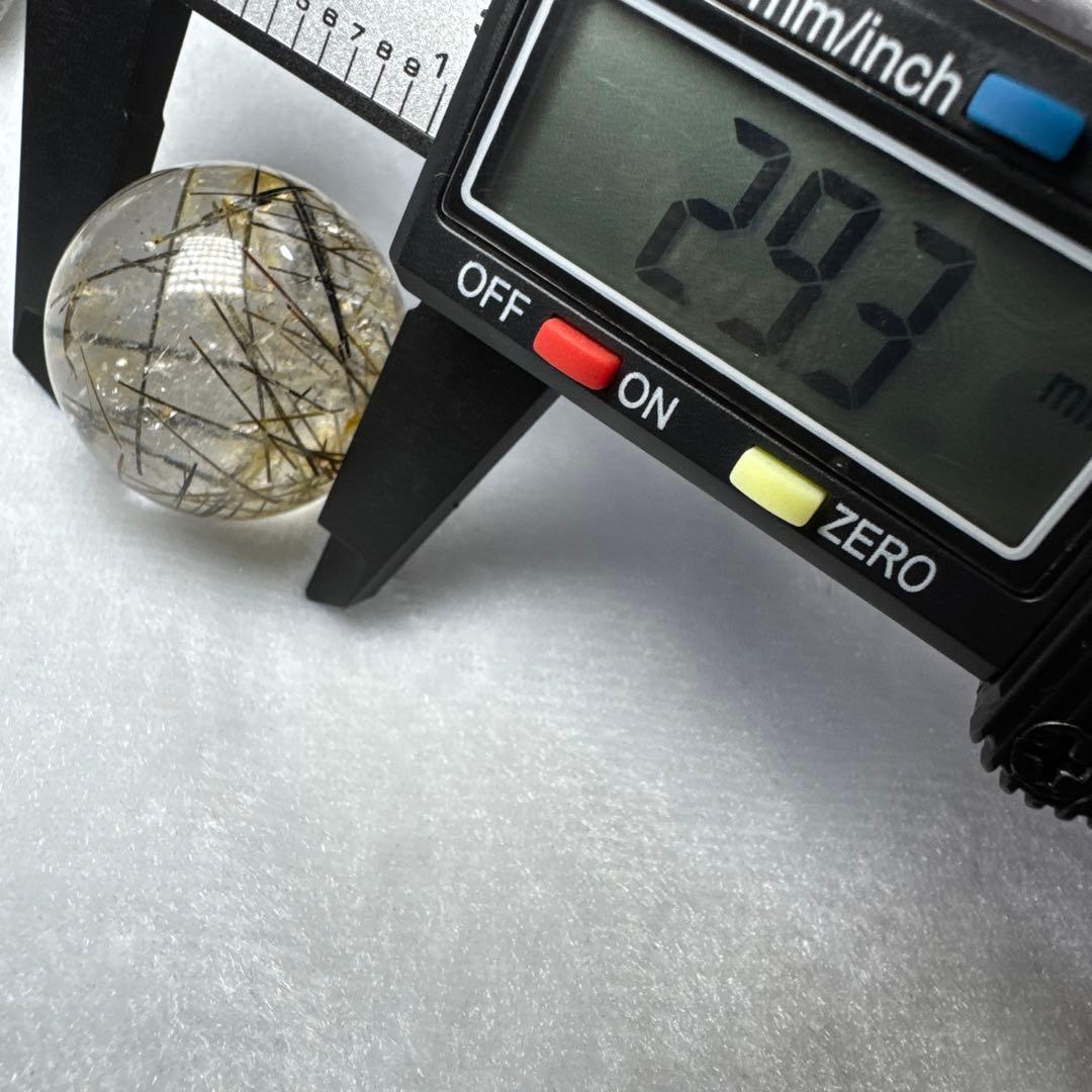 【高品質】ブラックルチルクォーツスフィア　丸玉