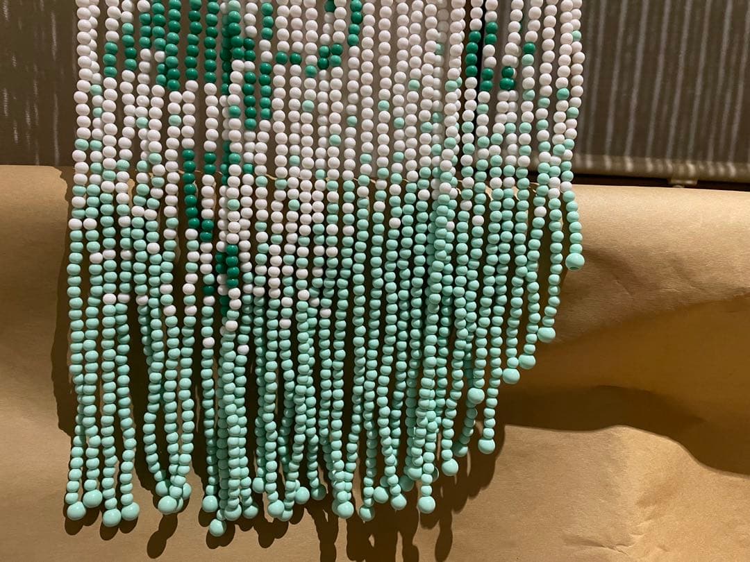 完成品】 昭和レトロ 珠のれん ビーズ 花柄 - メルカリ