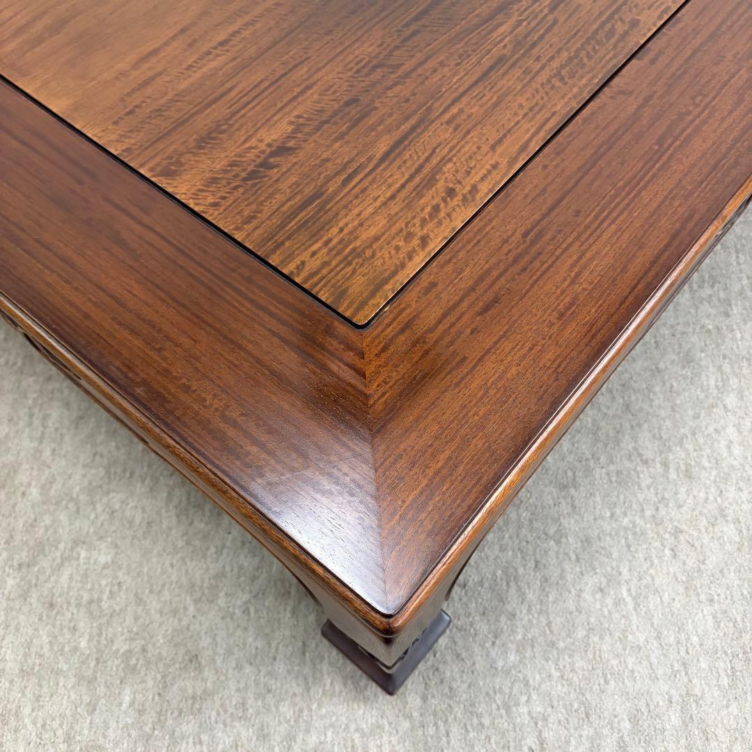 大阪唐木指物【中澤唐木】花梨五尺座卓 菊彫 漆塗生地 - メルカリ