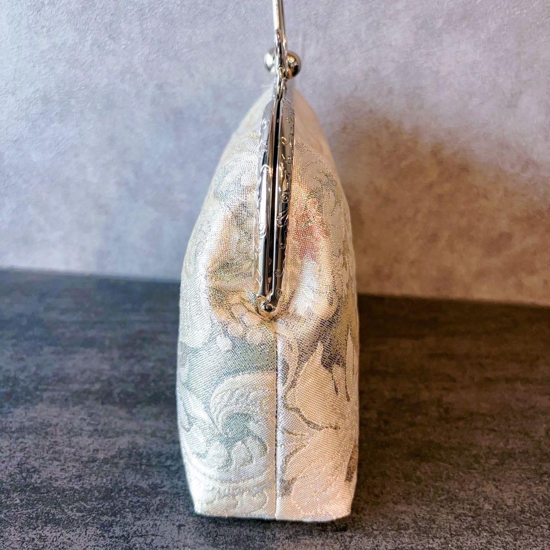 新作1点物！！幻想的な中世ヨーロッパの煌めき上品な高級西陣帯バッグ　幻想ブルー