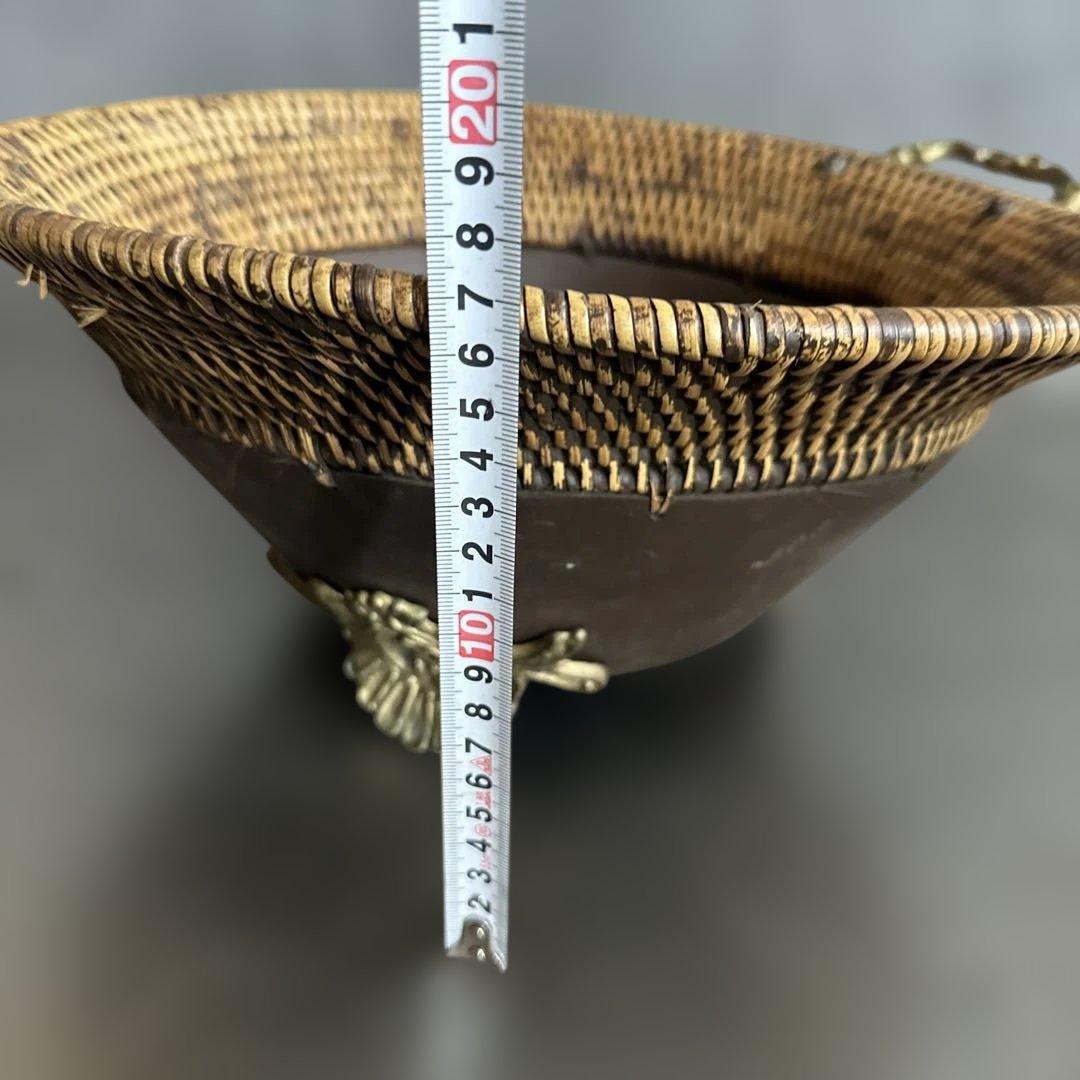 ヨーロピアンな大きなバスケット　金具が素敵！