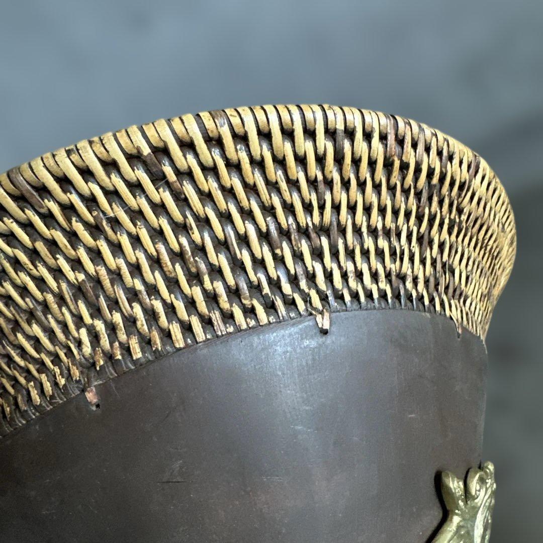 ヨーロピアンな大きなバスケット　金具が素敵！