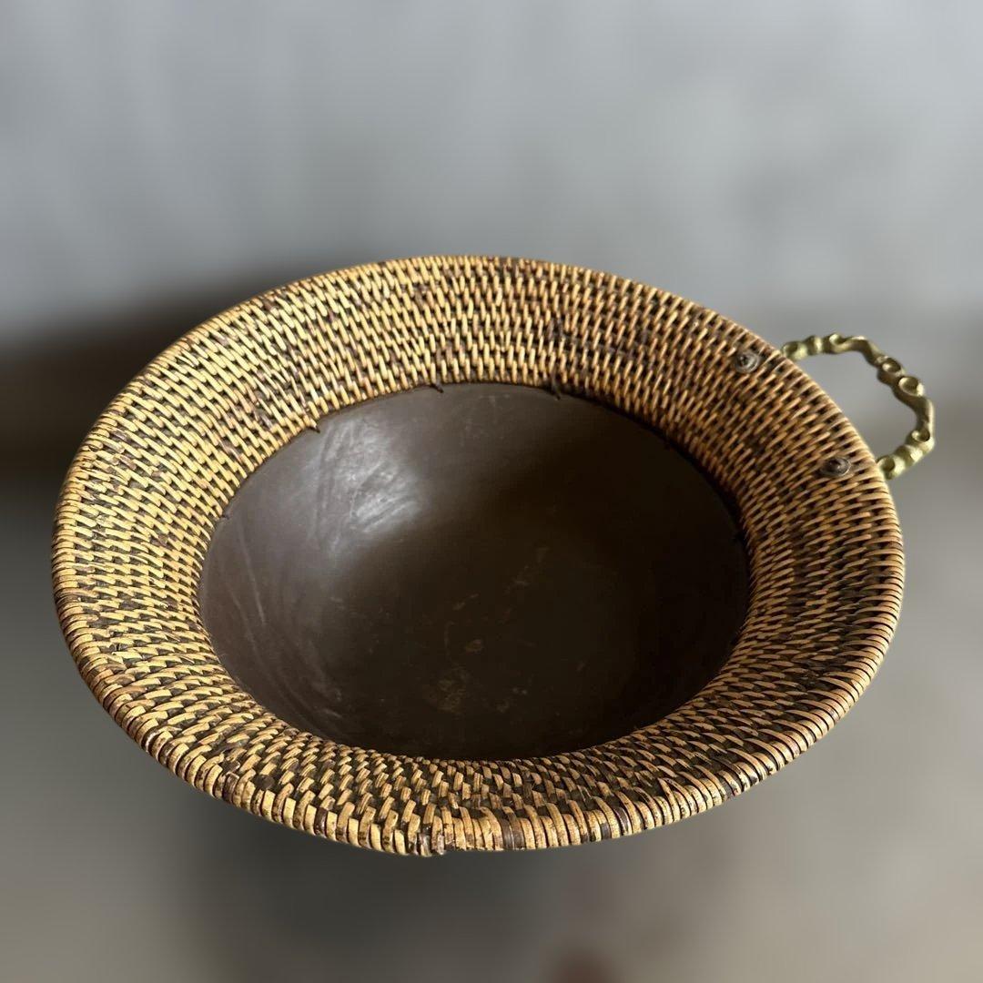 ヨーロピアンな大きなバスケット　金具が素敵！