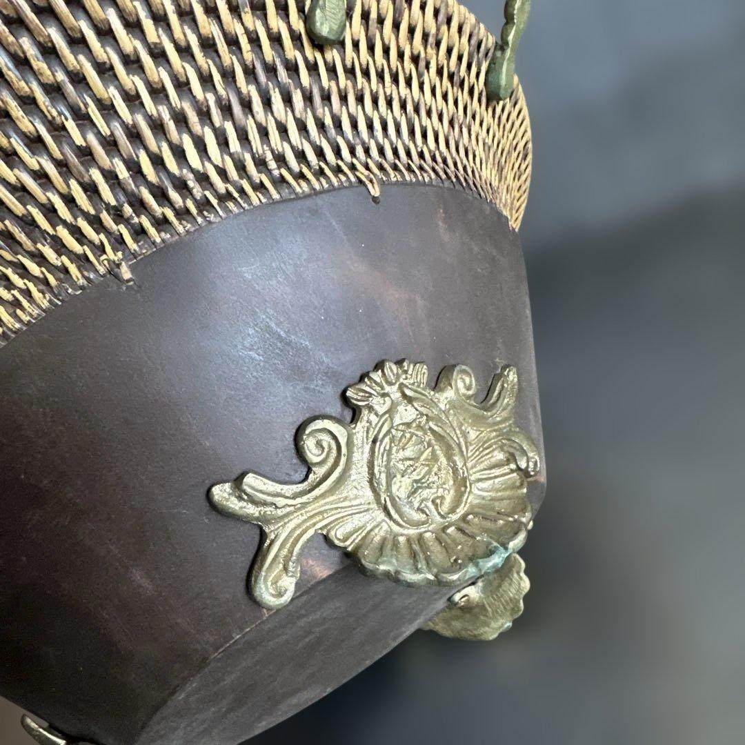 ヨーロピアンな大きなバスケット　金具が素敵！