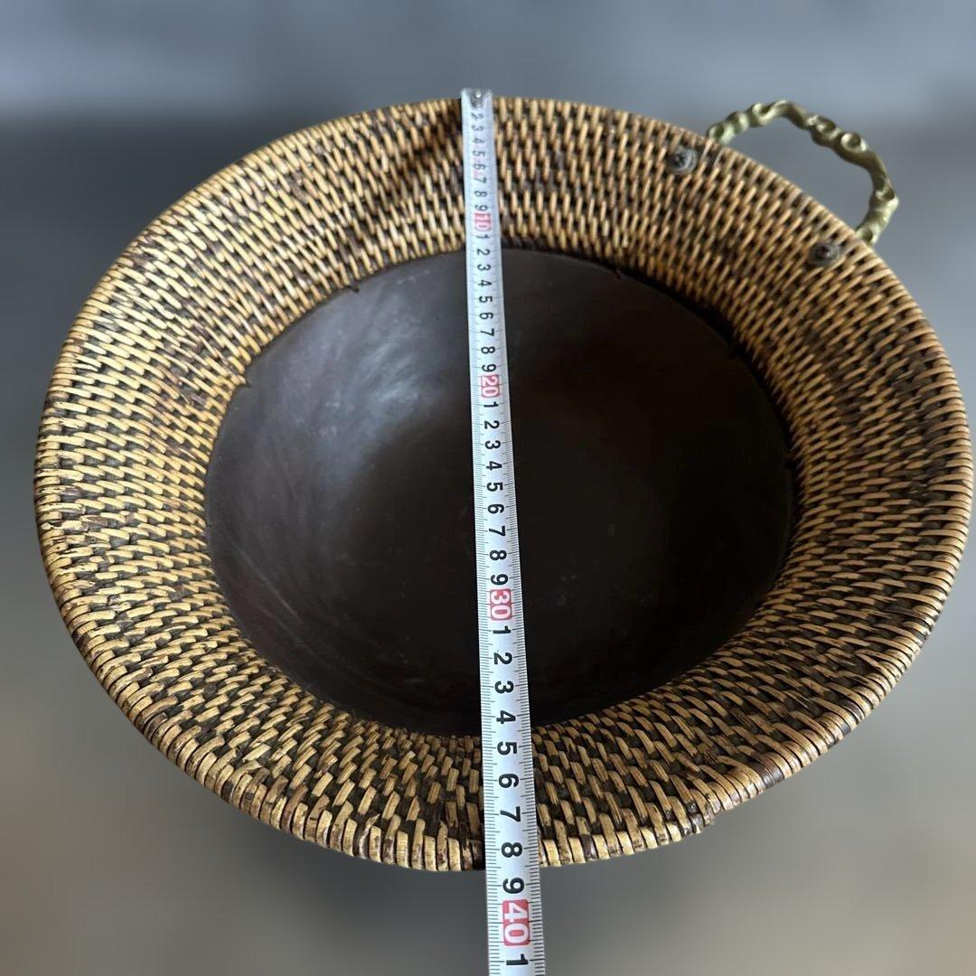 ヨーロピアンな大きなバスケット　金具が素敵！