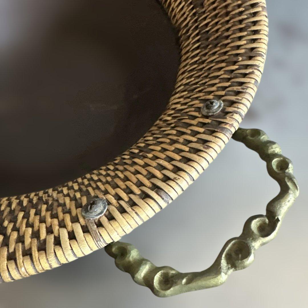 ヨーロピアンな大きなバスケット　金具が素敵！