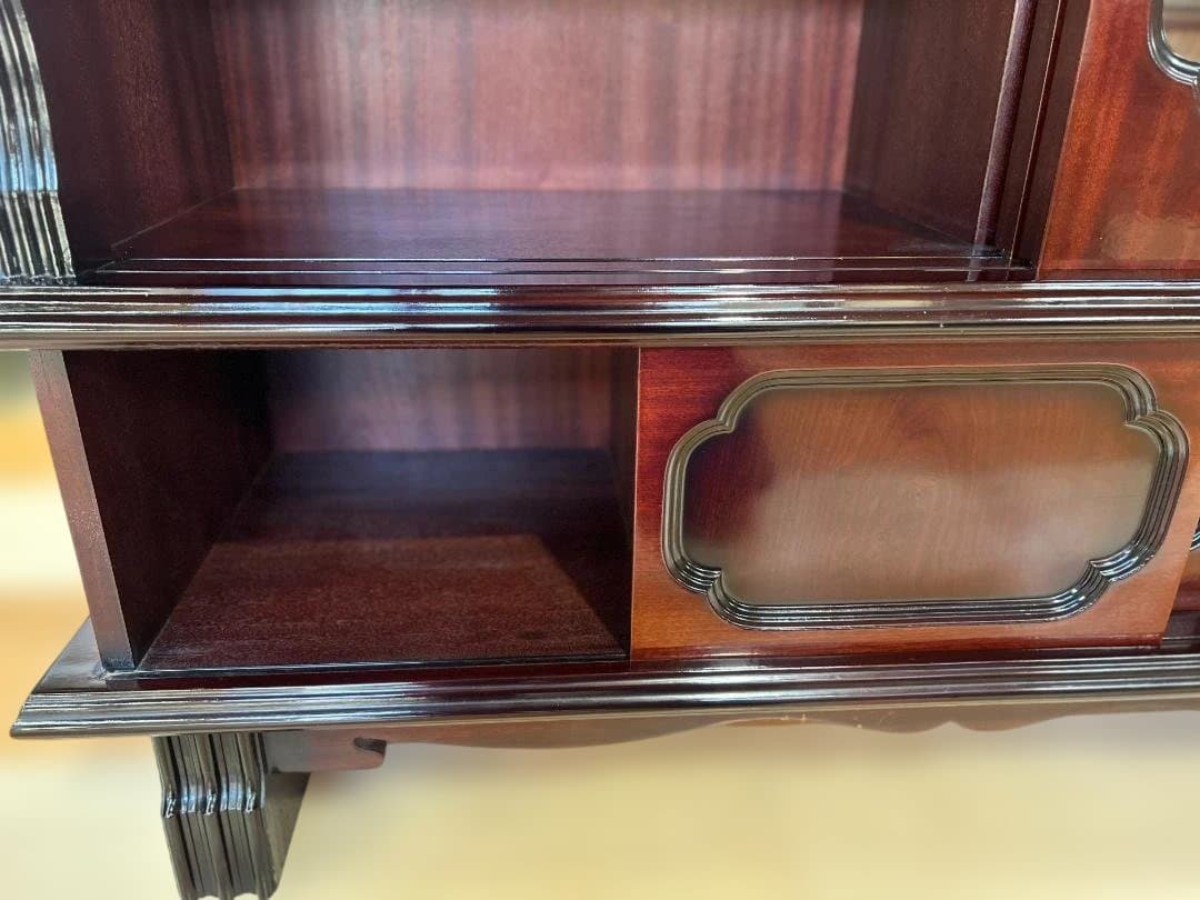 アンティーク　御影 ガラス扉付き　キャビネット・ショーケース