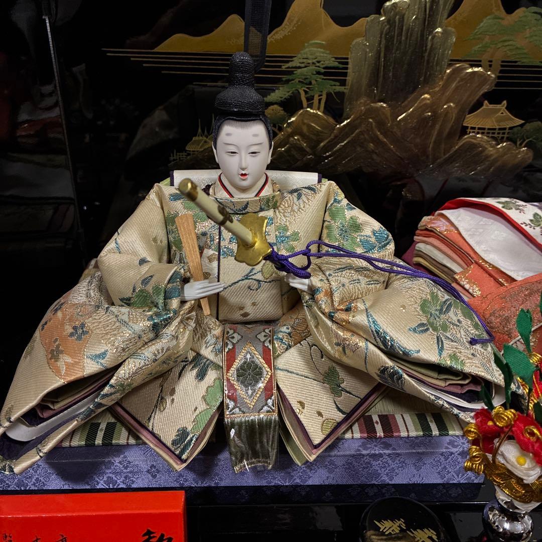 引き取り限定】極上手造り木製品 雛人形 伝統的な雛人形セット 内閣