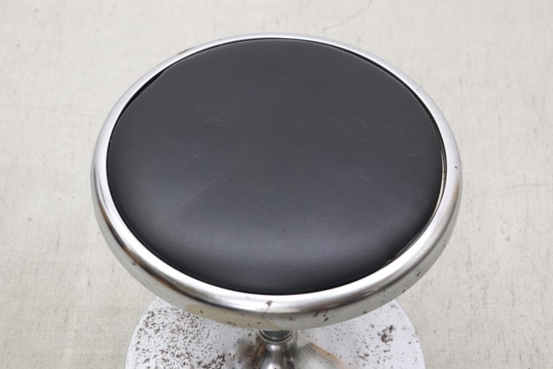 レトロ ヴィンテージ スツール ラウンド 円形 ミッドセンチュリー 合皮 2