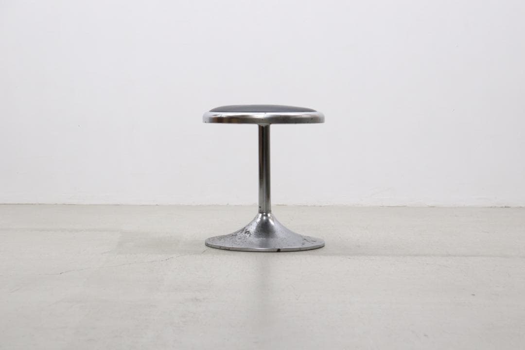 レトロ ヴィンテージ スツール ラウンド 円形 ミッドセンチュリー 合皮 2