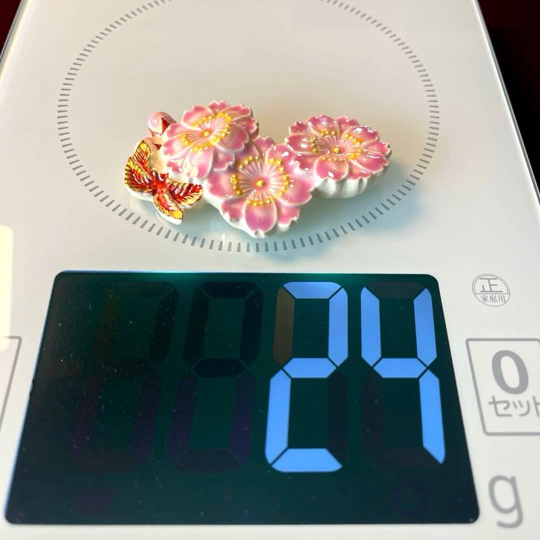 ー京焼 清水焼ー 【超希少】 平安 澤田佳林作 彩色桜 箸置き揃　縁起物