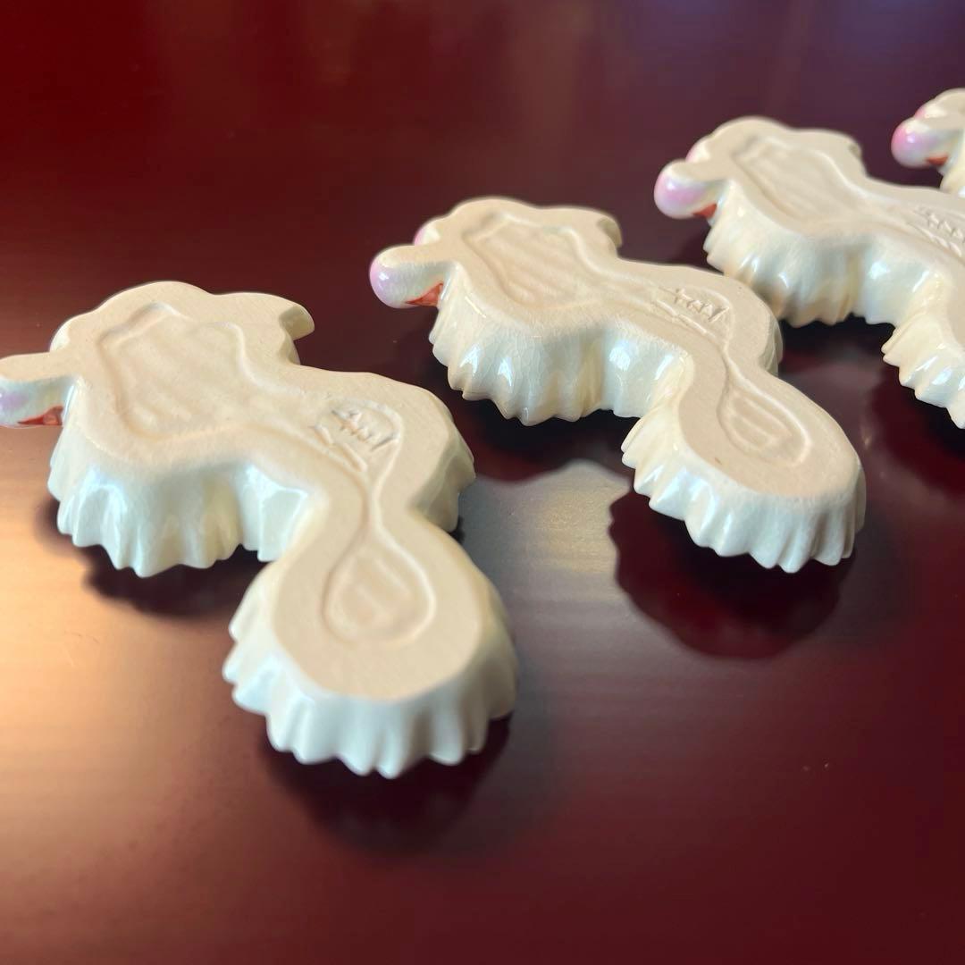 ー京焼 清水焼ー 【超希少】 平安 澤田佳林作 彩色桜 箸置き揃　縁起物