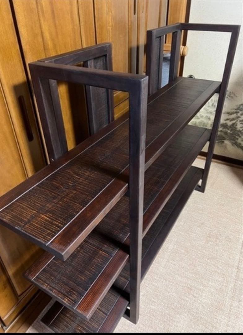 四方棚　未使用品（定価¥308,000）　博永家具の鋸目