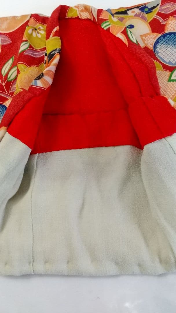 市松人形 着物古布手縫いA