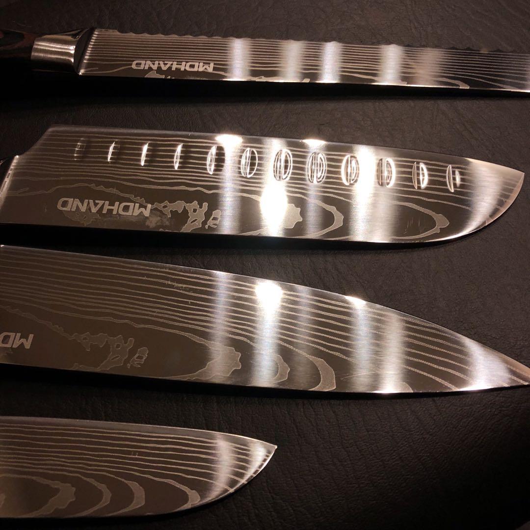 未使用　三徳包丁　シェフナイフ　ダマスカス　包丁　5本セット