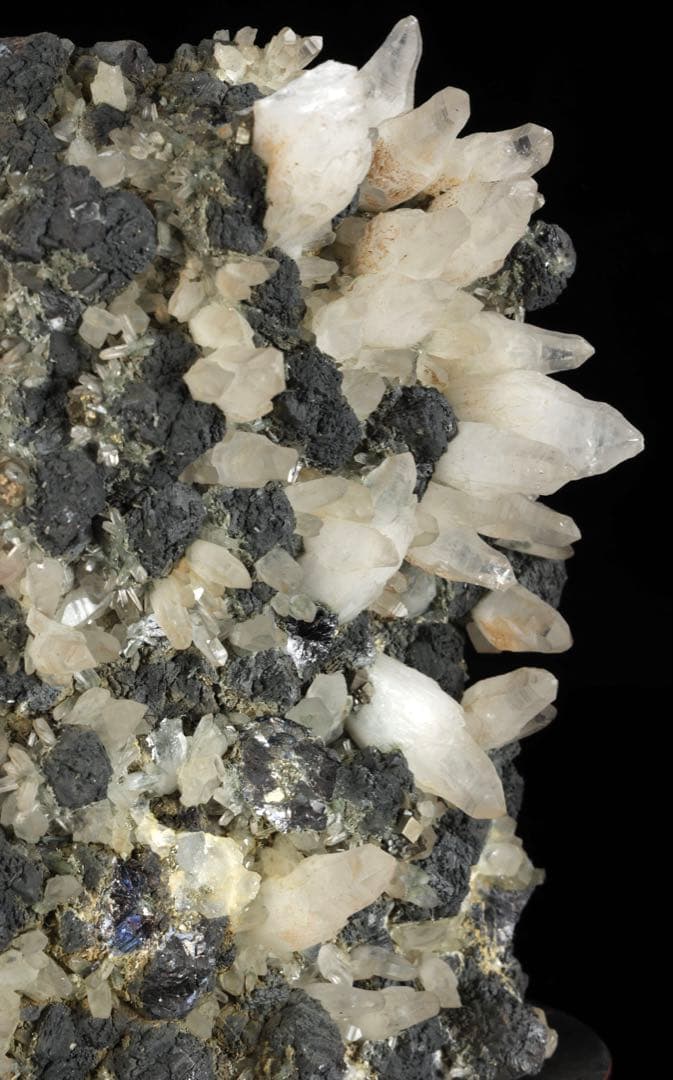 国産 白水晶クラスター 黄鉄鉱共生 青色虹彩 鑑賞石 原石 台座付 2166g