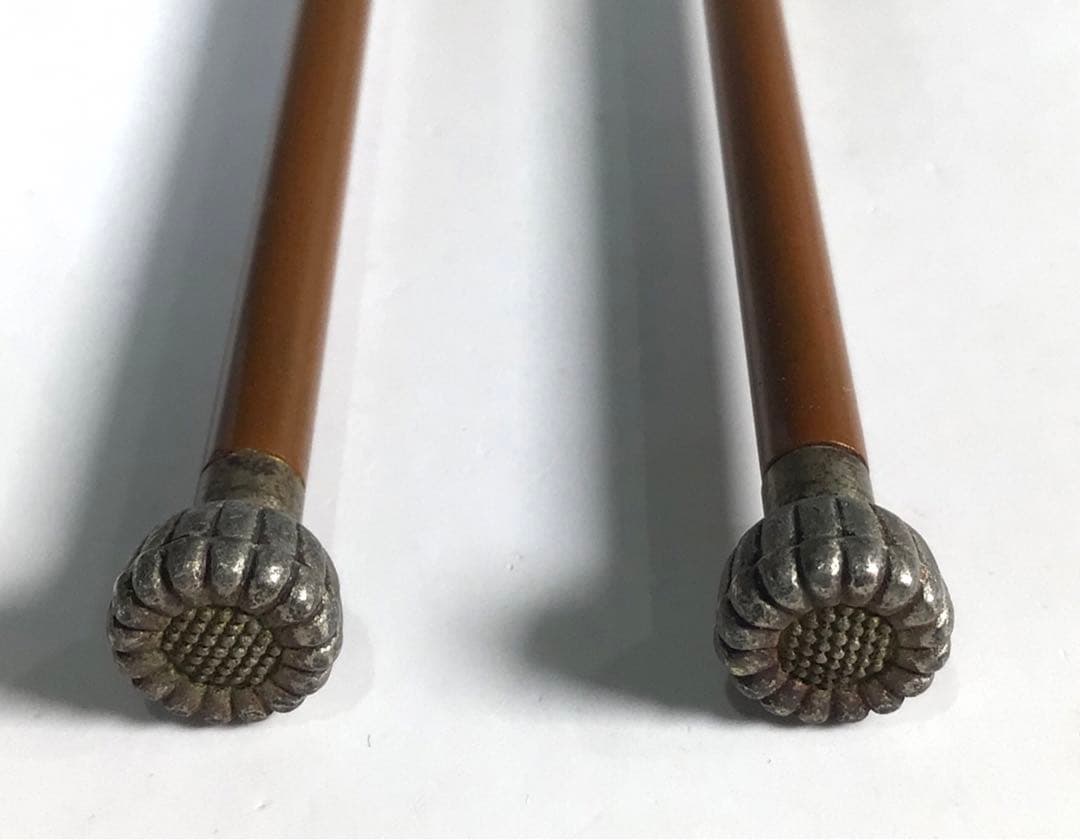 N455 火箸 『木村清斎造』『鵬雲斎好』『笹頭』『飾火箸』 共箱