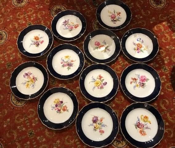 【美品】マイセン・コバルトブルーのプレート（24.5cm）★送料込み