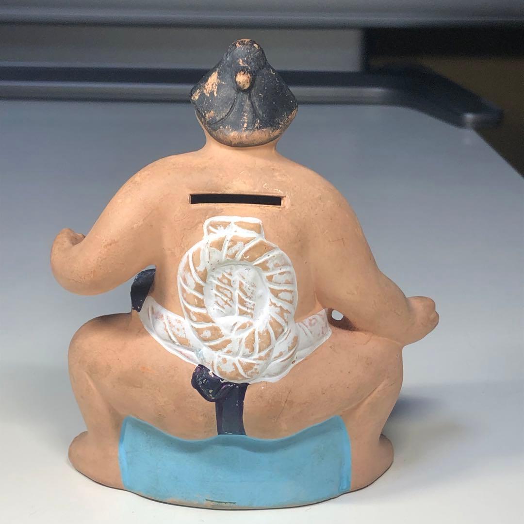 昭和レトロ 相撲 力士 置物 陶器製 貯金箱 - メルカリ