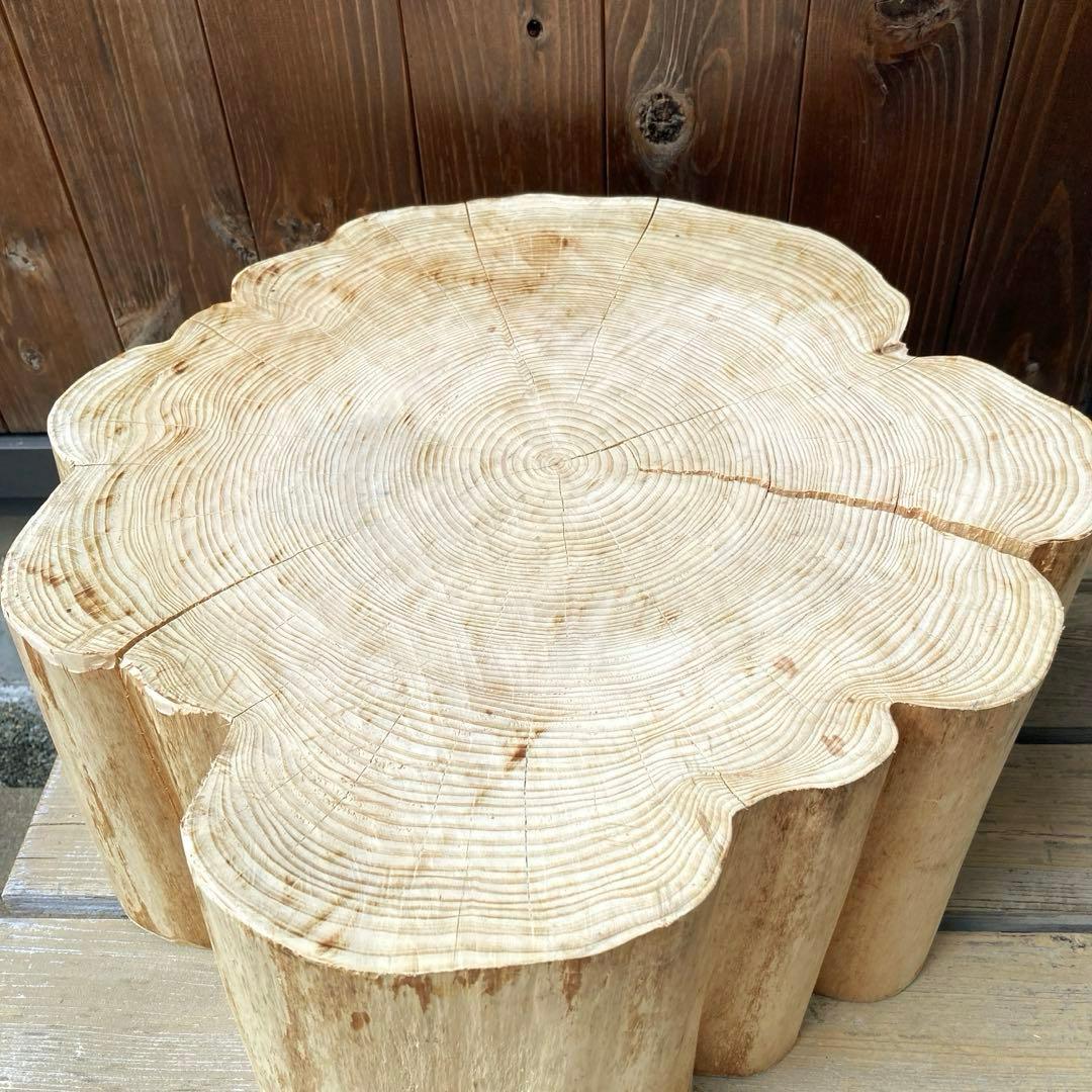 檜　スツール　特大　一点物　インテリア　ディスプレイ　ローテーブル　丸太　切り株