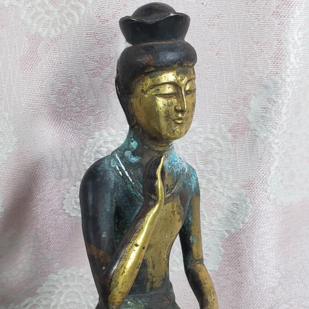 【新羅仏】◆金銅半跏思惟像 仏像◆検）天平仏 飛鳥仏 高麗仏 百済仏 空海 親鸞