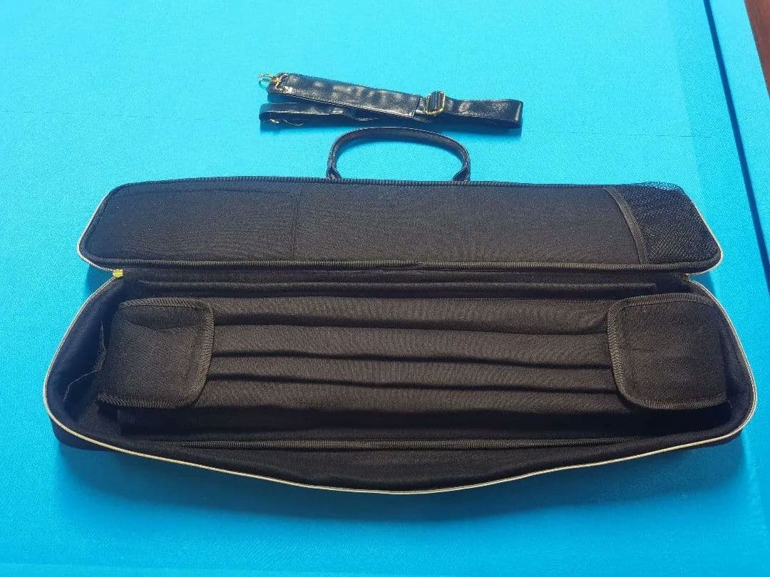 【新品未使用】ビリヤードキューケース 黒 ストライプ