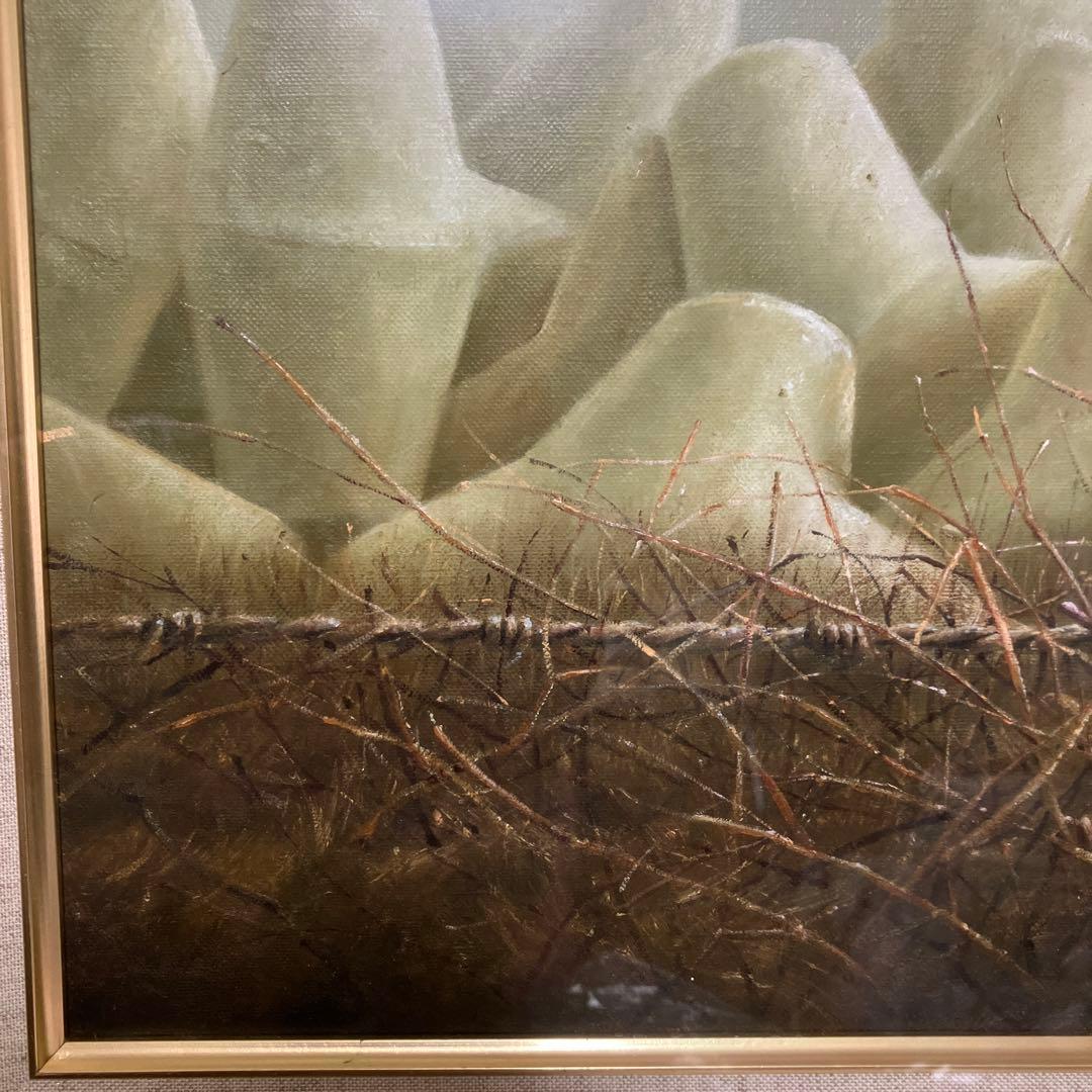 油絵 画家 尾崎文彦先生 原画 F6 額縁付き タイトル『廻り道』 - メルカリ