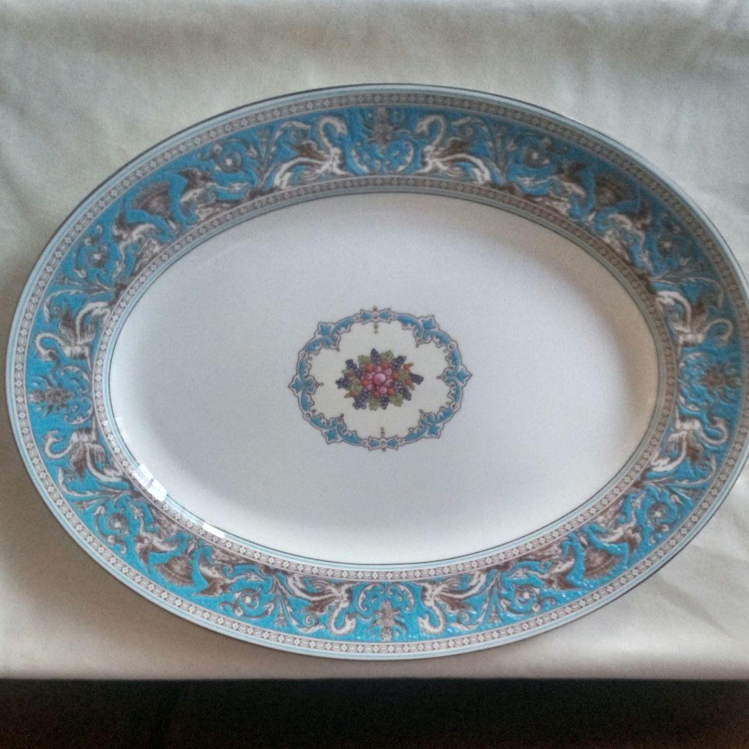 ウェッジウッド・フロレンティーンターコイズ・オーバルプレート大&27