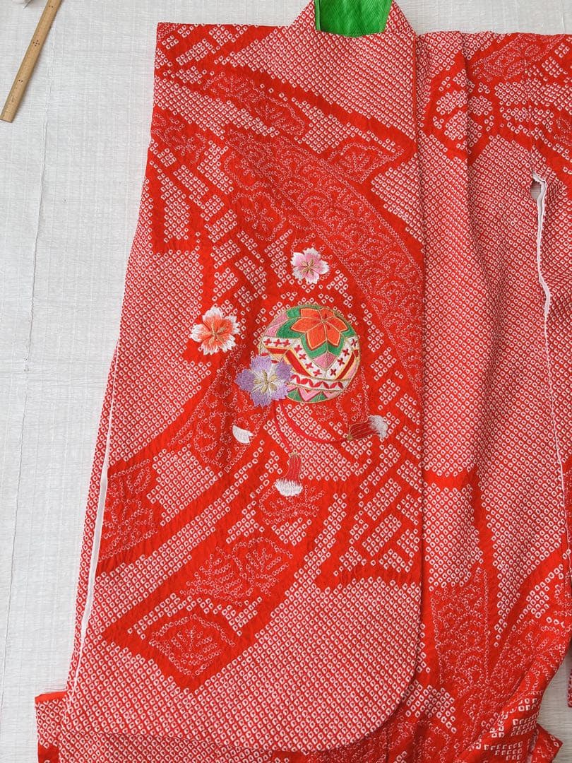 【最終値下げ】七五三 7歳着物 赤 総絞り 正絹