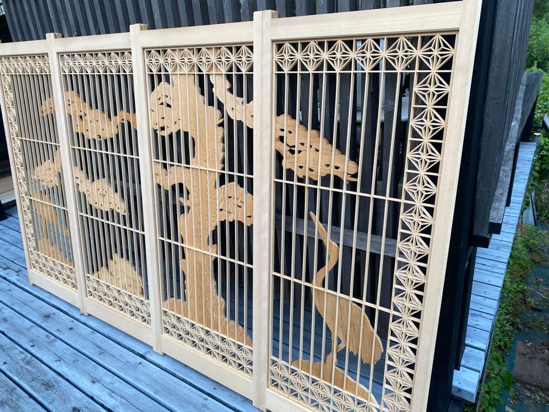 欄間　組子細工　建具　古民家　4枚セット