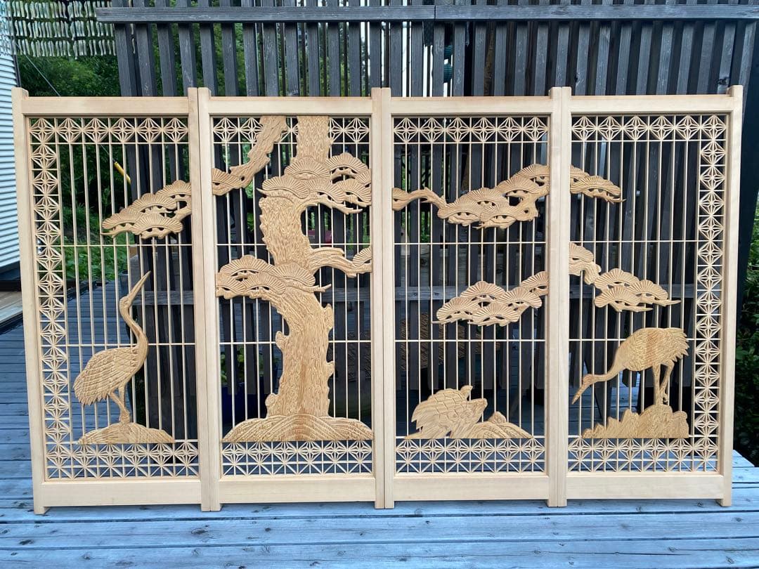 欄間　組子細工　建具　古民家　4枚セット