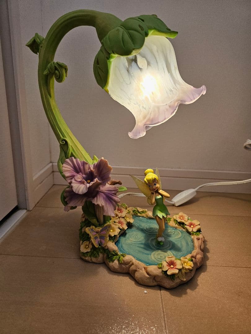 ティンカーベル　ランプ　ライト　ディズニー　置物　フラワー　花　レア　フェアリー