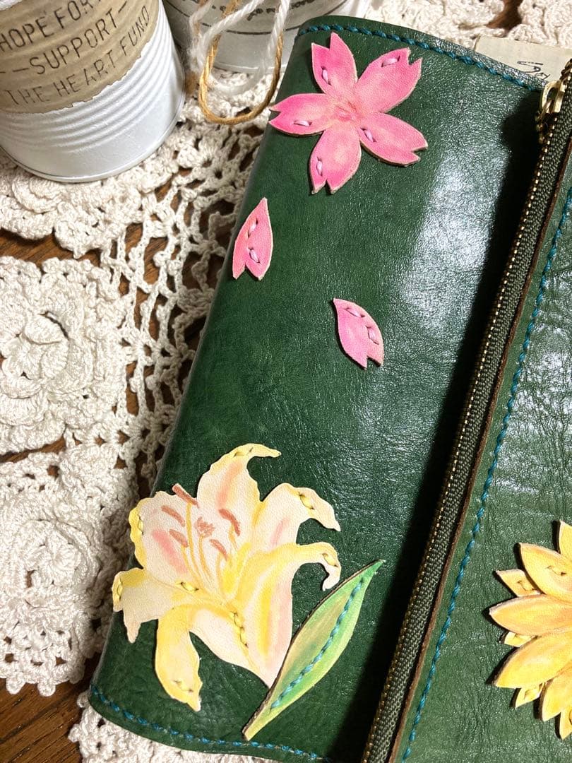 ご確認用　牛ヌメ革 深緑 B6 手帳フルカバー　牛革　本革　手帳カバー