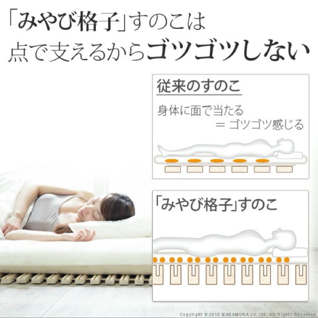 【未開封】すのこベッド ロール式 シングル 「みやび格子」