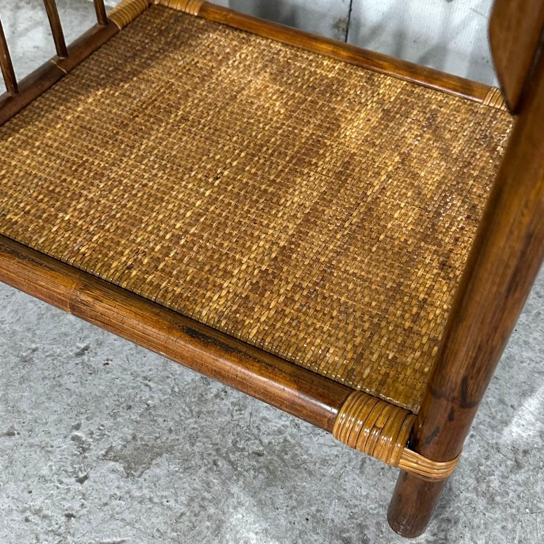 ꧁オールドラタン꧂80s ｜ガラスラック 3段｜アジアン・ボタニカル