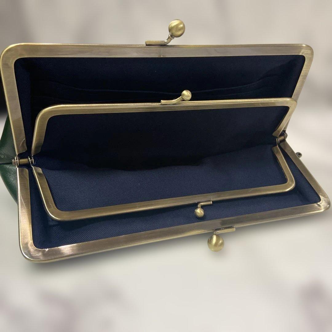 ハンドメイド本革親子がま口長財布